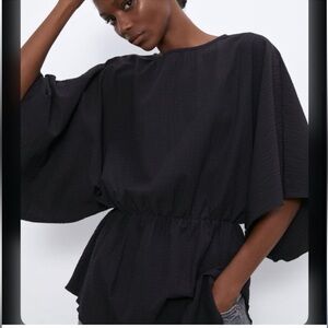 NWOT Zara asymmetrical boho Sleeve Top